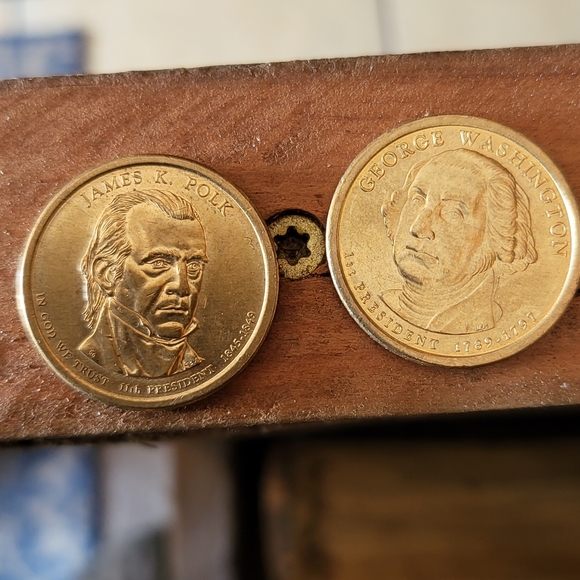 Coins, just added James Polk, and George Washington gold dollar peices. All 100$ - Picture 11 of 16